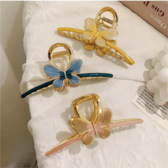 Trendy Enamel Colorful Butterfly Claw Clip Hair Clip