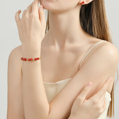 18K Sweetness Multiple Red Ribbon Enamel Bracelet